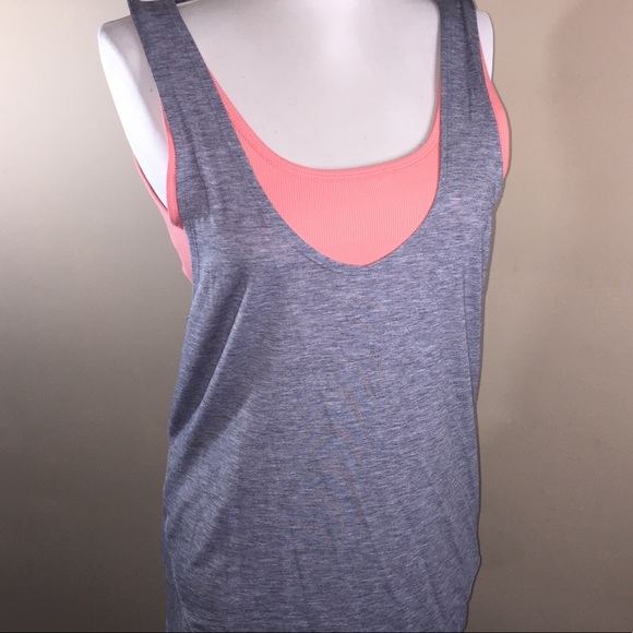 Athleta Tops - Athleta Tank/Sports Bra Top Gray/Coral Sz Small